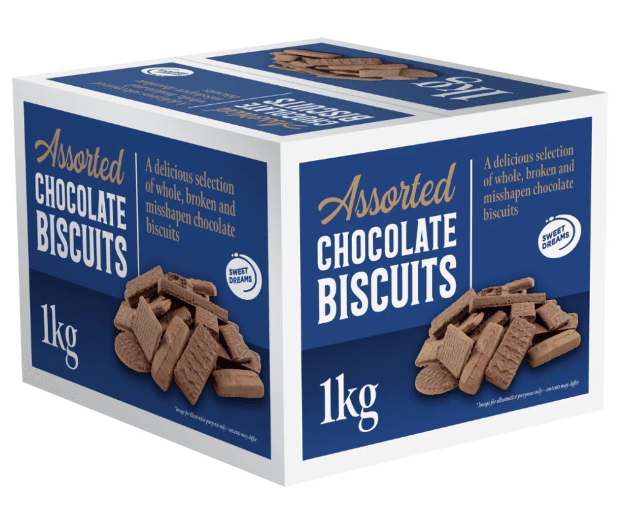 SWEET DREAMS BROKEN CHOCOLATE BISCUITS ASSORTMENT 1kg - BIG BOX BISCUITS